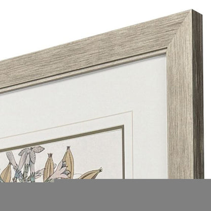Flowering Botanical I Distressed Silver Framed Wall Art HomeRoots