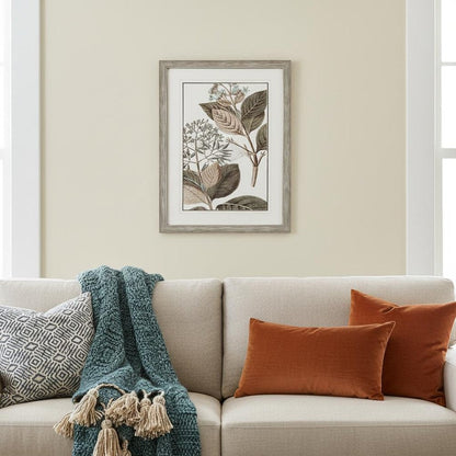 Flowering Botanical III Distressed Silver Framed Wall Art HomeRoots