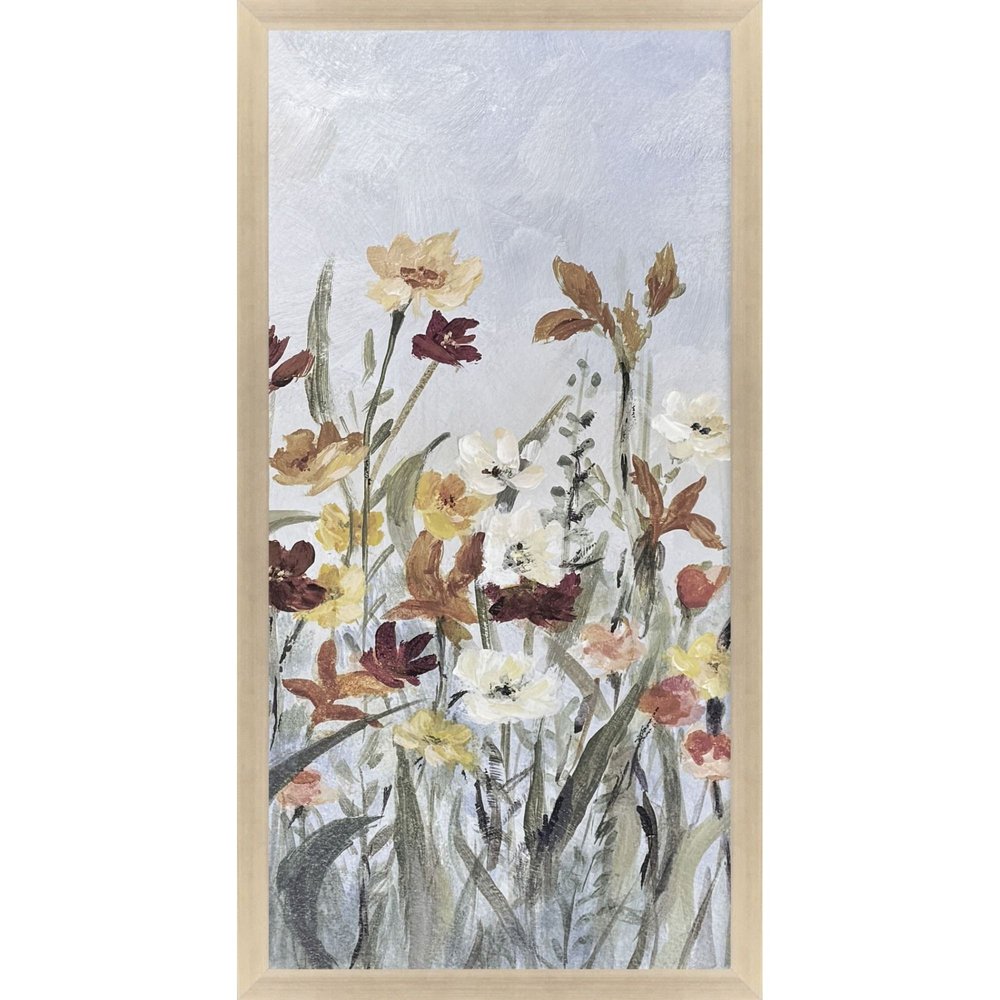 Flourish Wild Flower II Silver Framed Wall Art HomeRoots