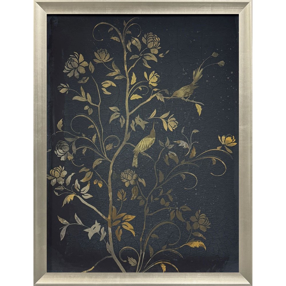 Jardine Chinois II Silver Framed Wall Art HomeRoots