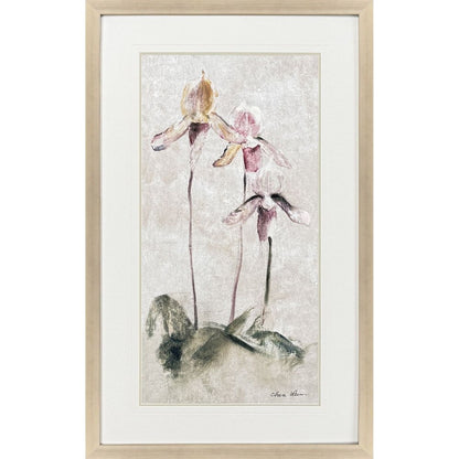 Purple Dancing Orchid I Silver Framed Wall Art HomeRoots