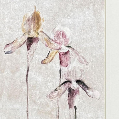 Purple Dancing Orchid I Silver Framed Wall Art HomeRoots
