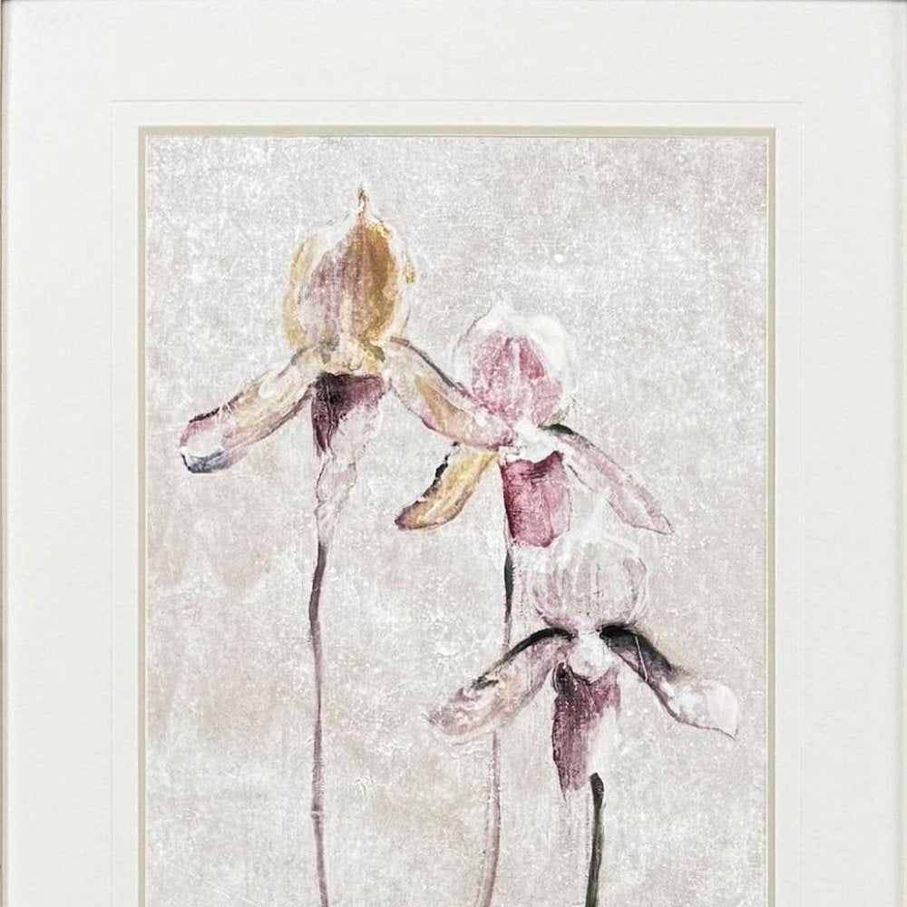 Purple Dancing Orchid I Silver Framed Wall Art HomeRoots