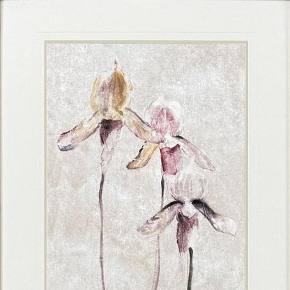 Purple Dancing Orchid I Silver Framed Wall Art HomeRoots