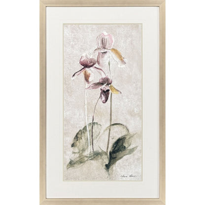 Purple Dancing Orchid II Silver Framed Wall Art HomeRoots