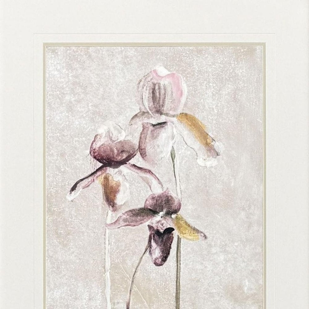 Purple Dancing Orchid II Silver Framed Wall Art HomeRoots