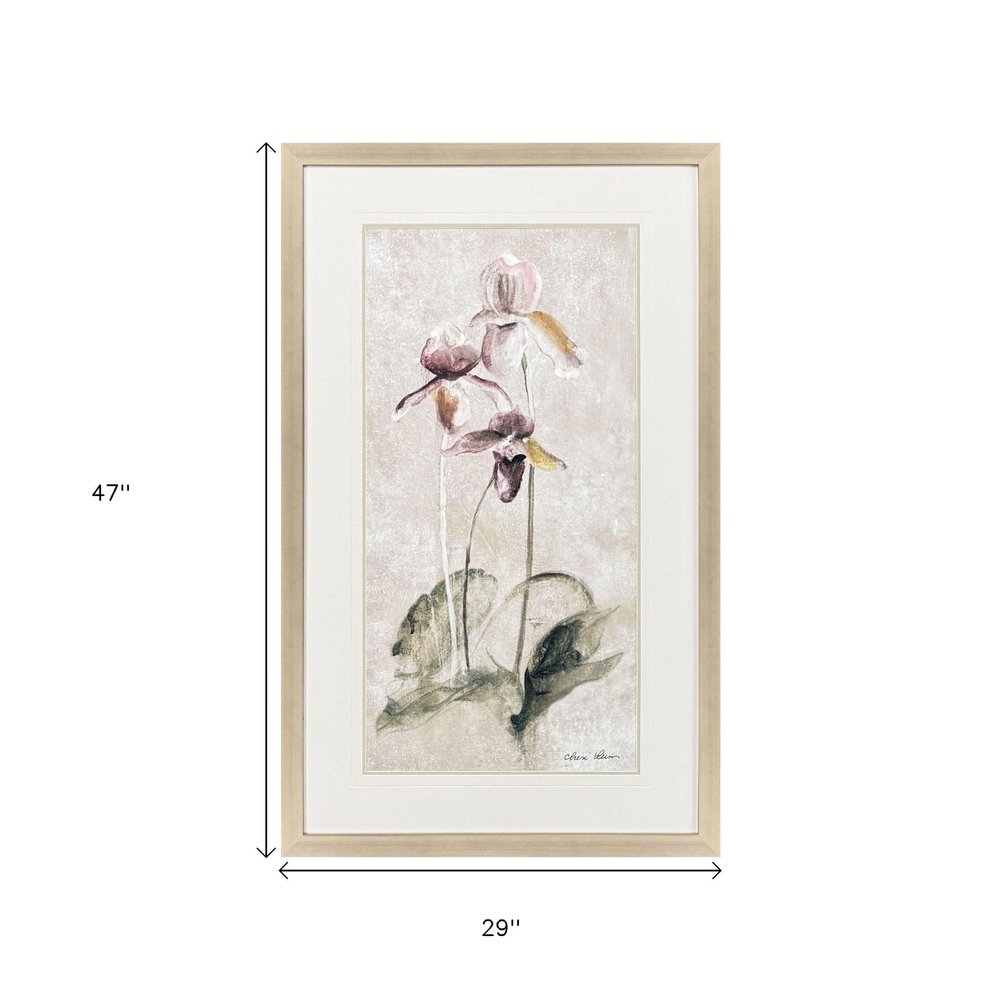 Purple Dancing Orchid II Silver Framed Wall Art HomeRoots