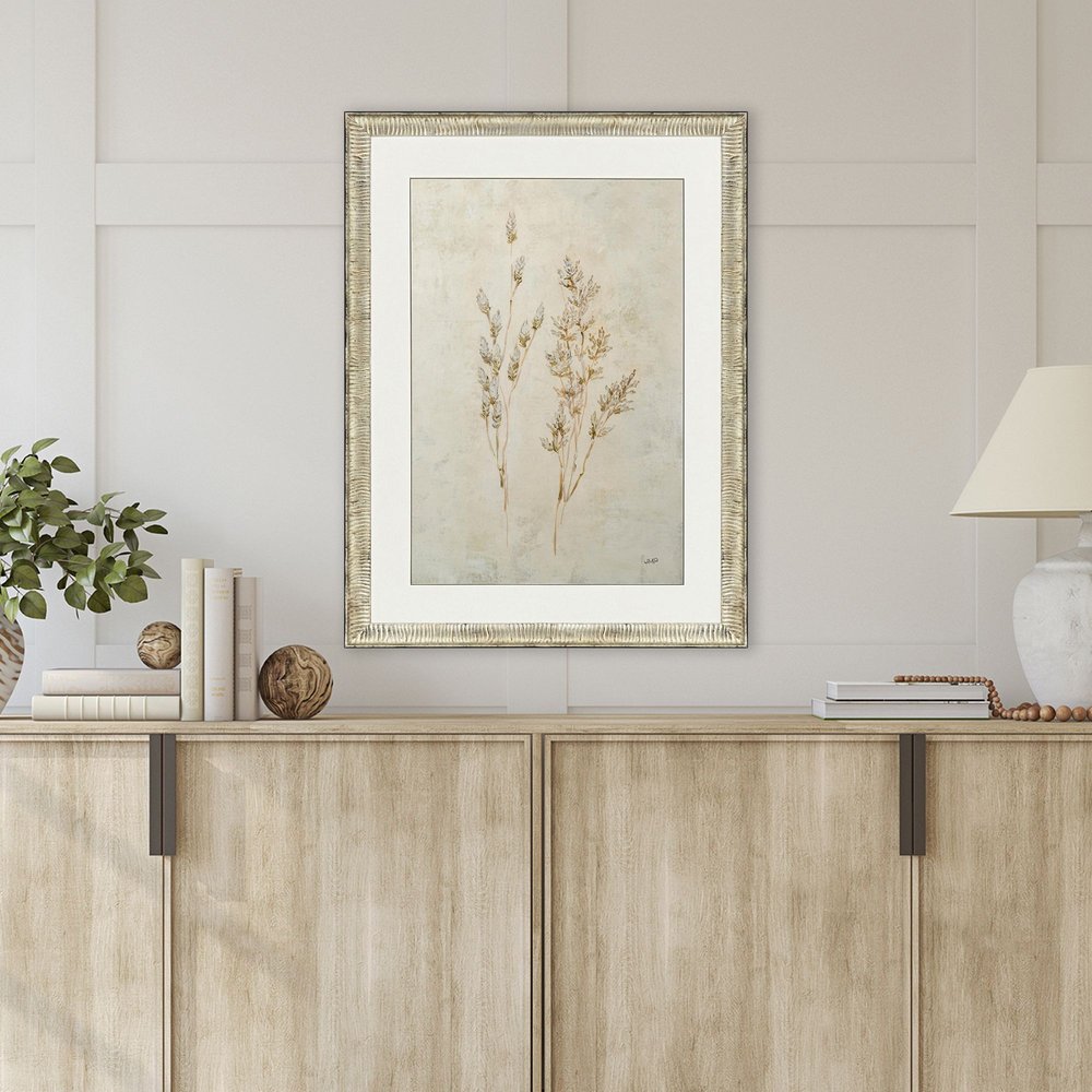 Whispering Grasses II Silver Framed Wall Art HomeRoots