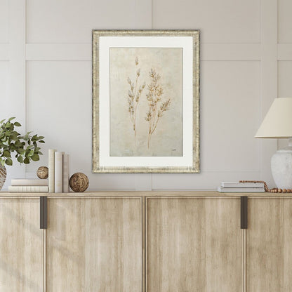 Whispering Grasses II Silver Framed Wall Art HomeRoots
