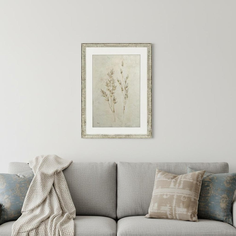 Whispering Grasses II Silver Framed Wall Art HomeRoots
