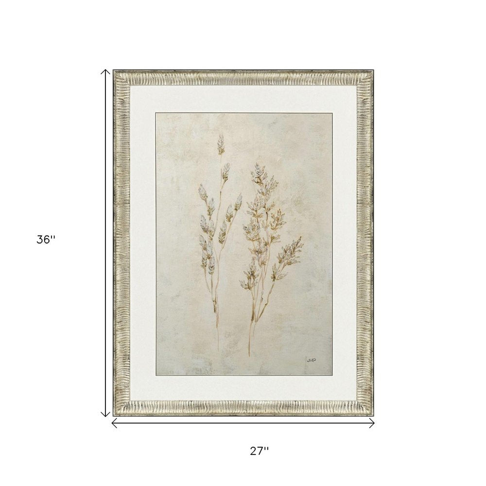 Whispering Grasses II Silver Framed Wall Art HomeRoots
