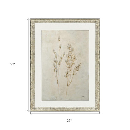 Whispering Grasses II Silver Framed Wall Art HomeRoots