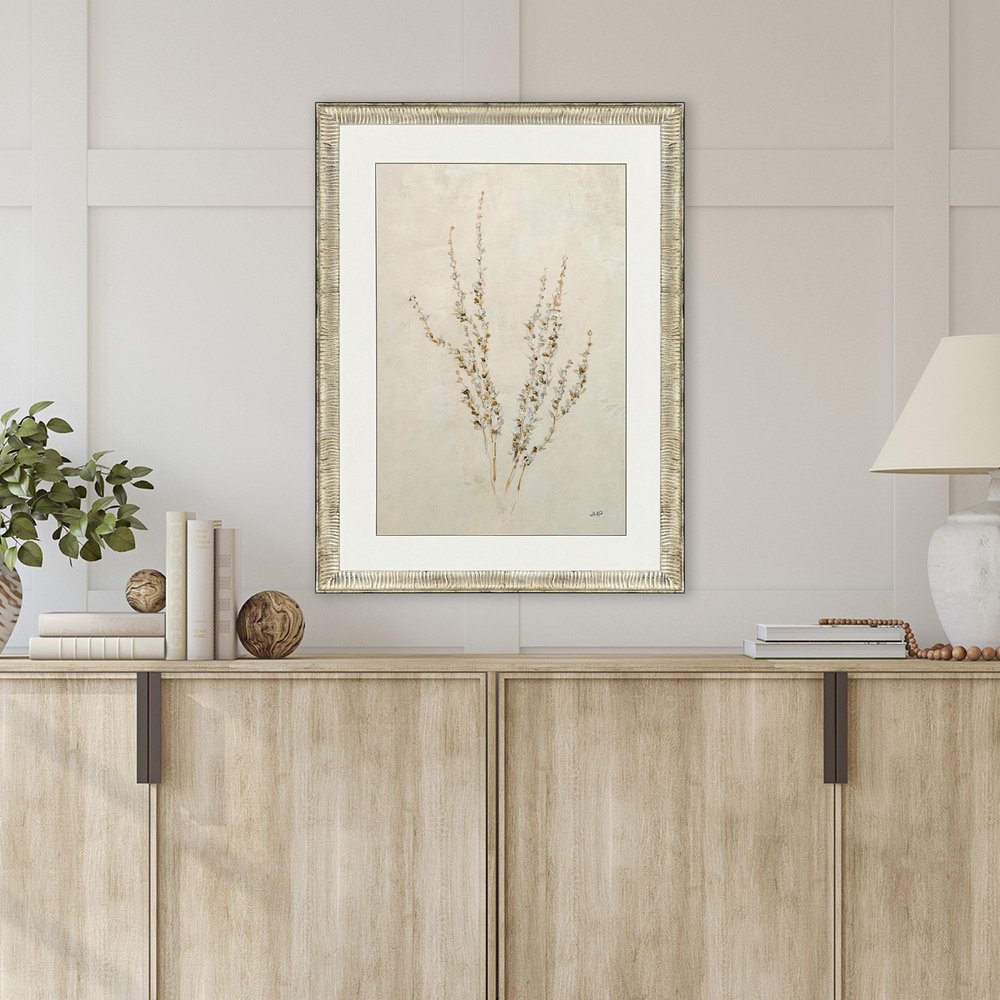 Whispering Grasses III Silver Framed Wall Art HomeRoots