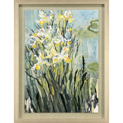 White Irises Gold Framed Wall Art HomeRoots