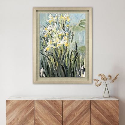 White Irises Gold Framed Wall Art HomeRoots