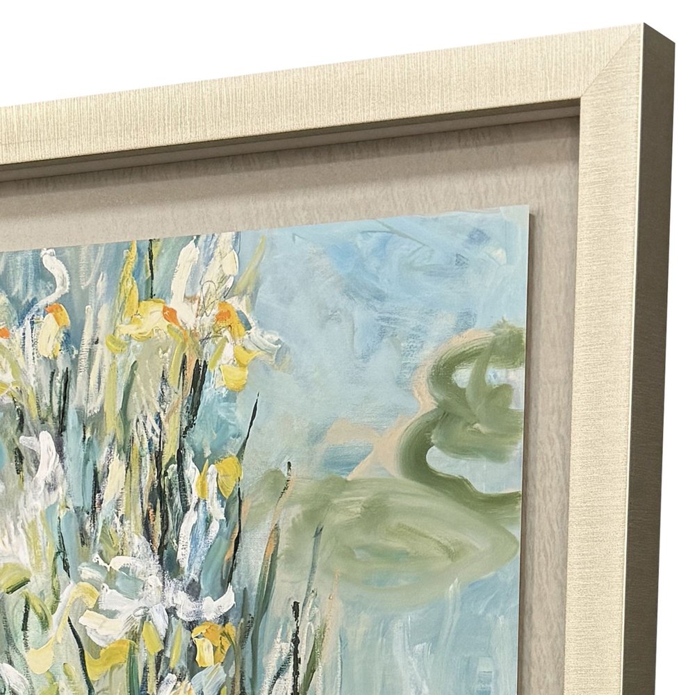 White Irises Gold Framed Wall Art HomeRoots
