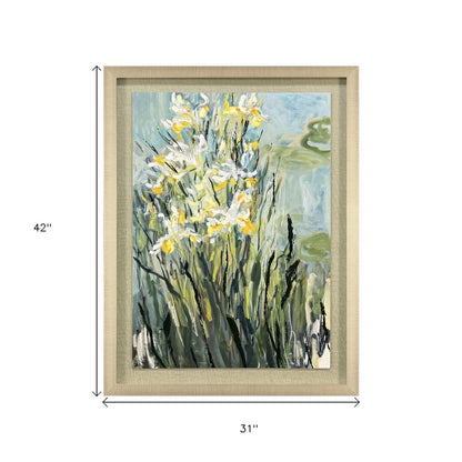White Irises Gold Framed Wall Art HomeRoots