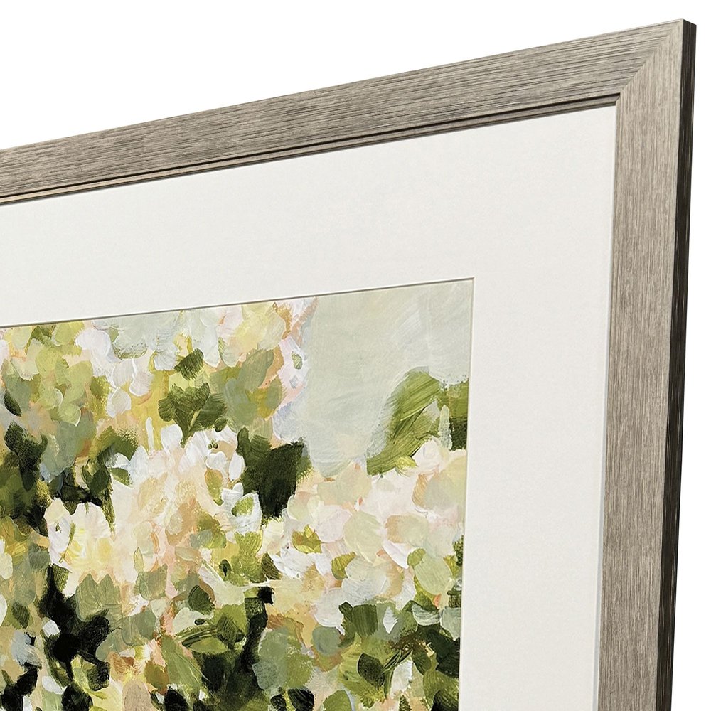 Hydrangeas in Vase Distressed Silver Framed Wall Art HomeRoots