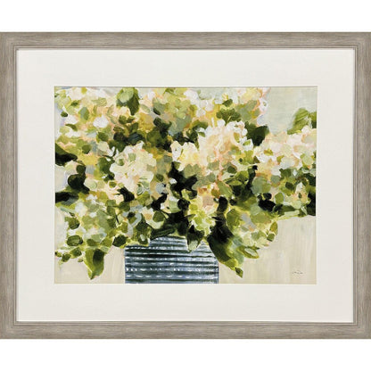 Hydrangeas in Vase Distressed Silver Framed Wall Art HomeRoots