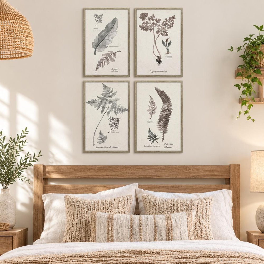 Set Of Four Fern Study Silver Framed Wall Art HomeRoots