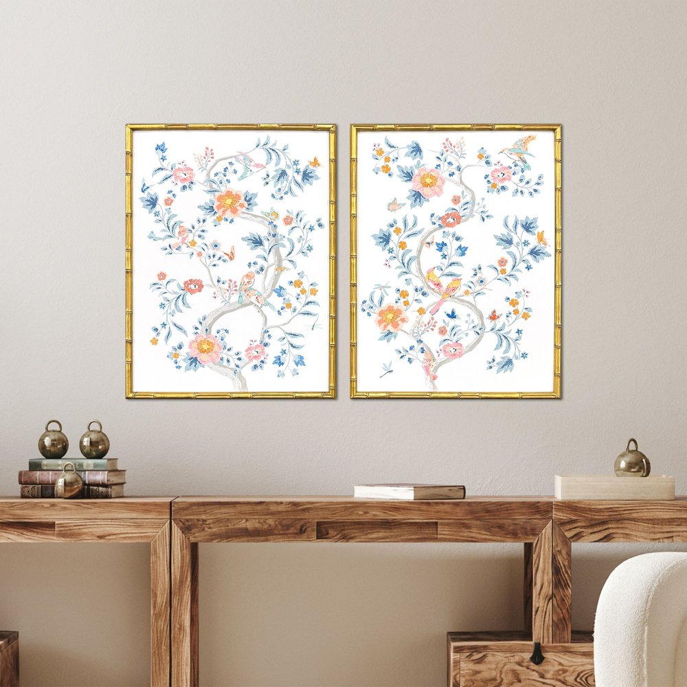 Set Of Two Enchanted Gold Framed Wall Art HomeRoots