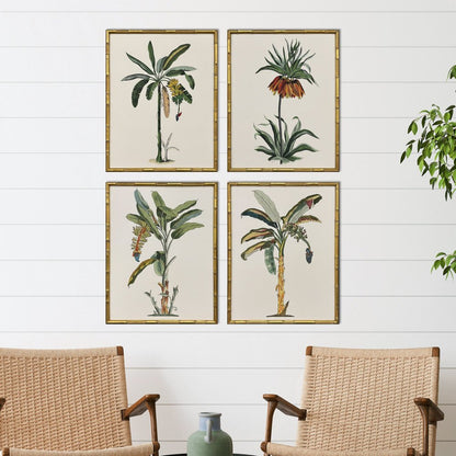 Set Of Four Contemporary Palm I Gold Framed Wall Art HomeRoots