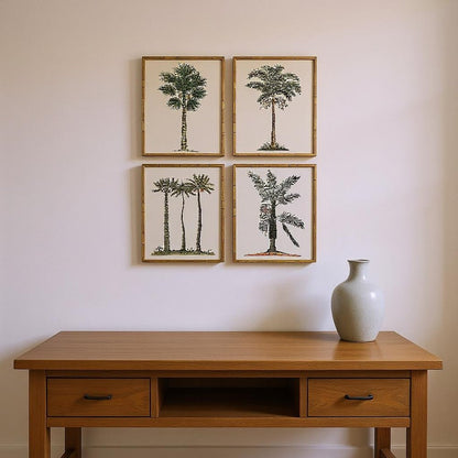 Set Of Four Contemporary Palm II Gold Framed Wall Art HomeRoots