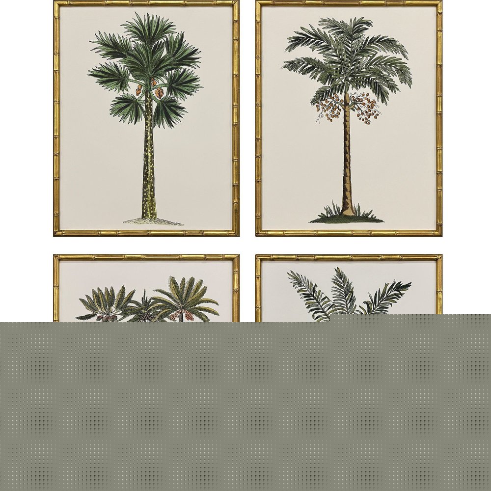 Set Of Four Contemporary Palm II Gold Framed Wall Art HomeRoots