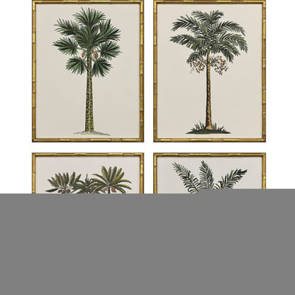 Set Of Four Contemporary Palm II Gold Framed Wall Art HomeRoots