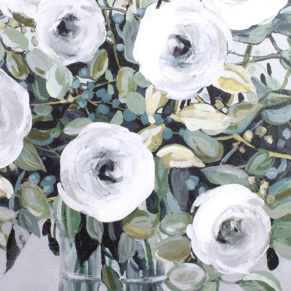 White Rose Parade Silver Floater Frame Wall Art HomeRoots