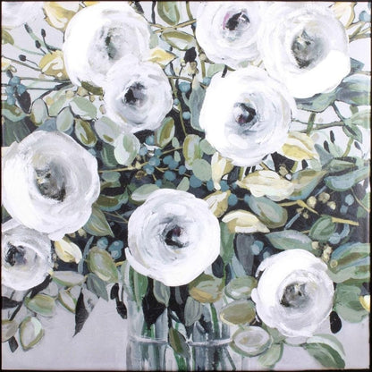 White Rose Parade Silver Floater Frame Wall Art HomeRoots