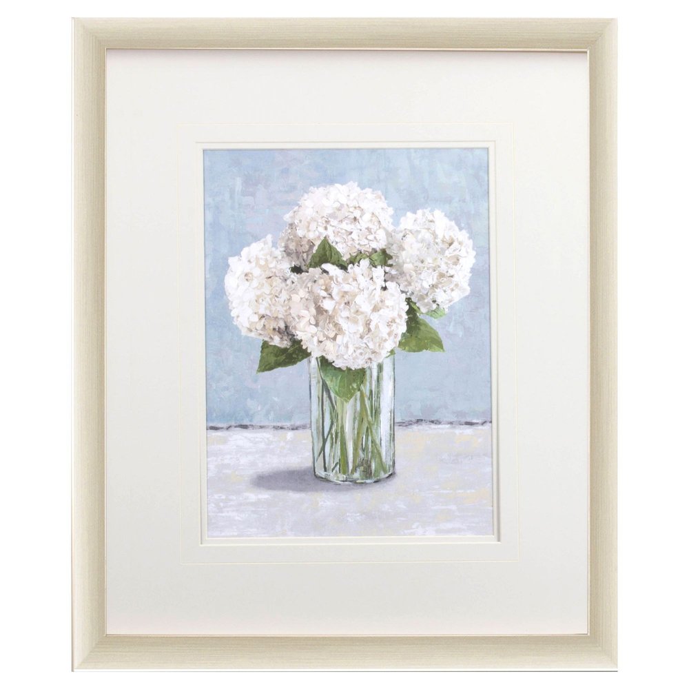 Hydrangeas in Vase I Gold Framed Wall Art HomeRoots