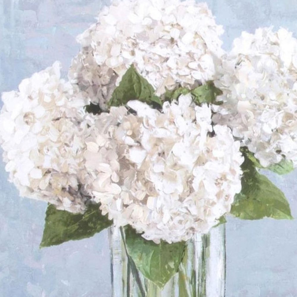 Hydrangeas in Vase I Gold Framed Wall Art HomeRoots