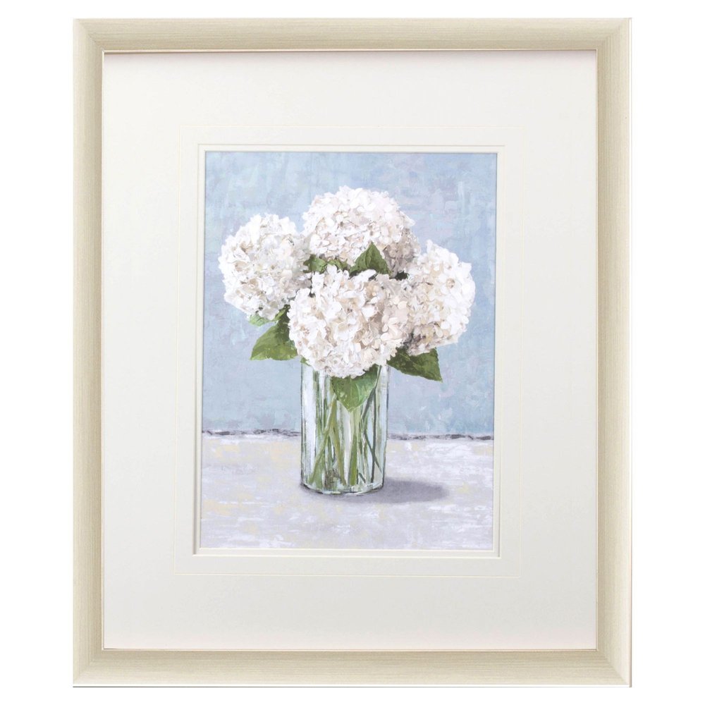 Hydrangeas in Vase I Gold Framed Wall Art HomeRoots