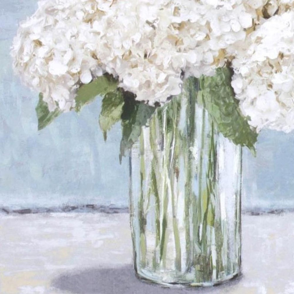Hydrangeas in Vase II Gold Framed Wall Art HomeRoots
