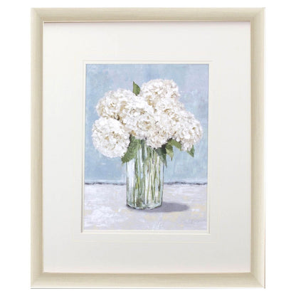 Hydrangeas in Vase II Gold Framed Wall Art HomeRoots
