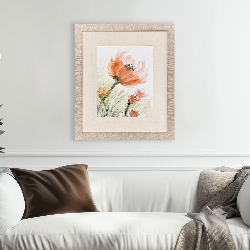 Perfect Poppies I Distressed Gold Framed Wall Art HomeRoots