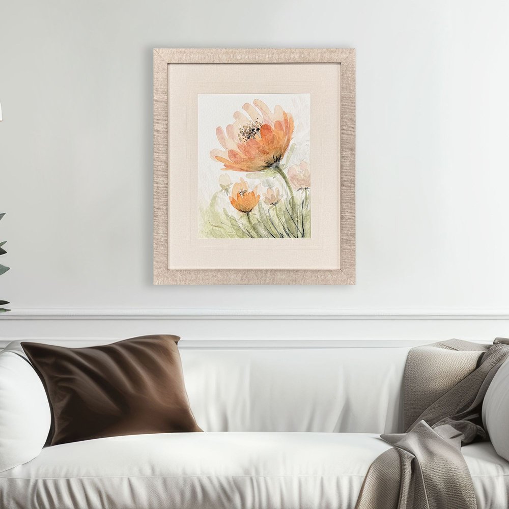 Perfect Poppies II Distressed Gold Framed Wall Art HomeRoots