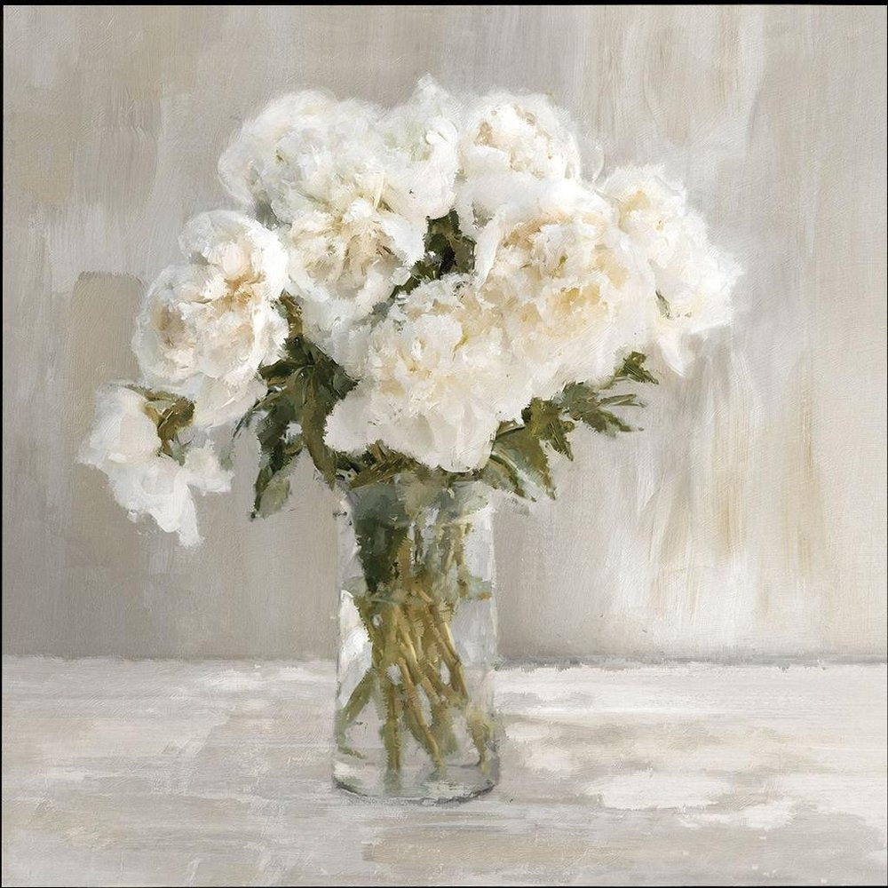 White Flower Bouquet Silver Floater Frame Wall Art HomeRoots