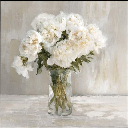 White Flower Bouquet Silver Floater Frame Wall Art HomeRoots