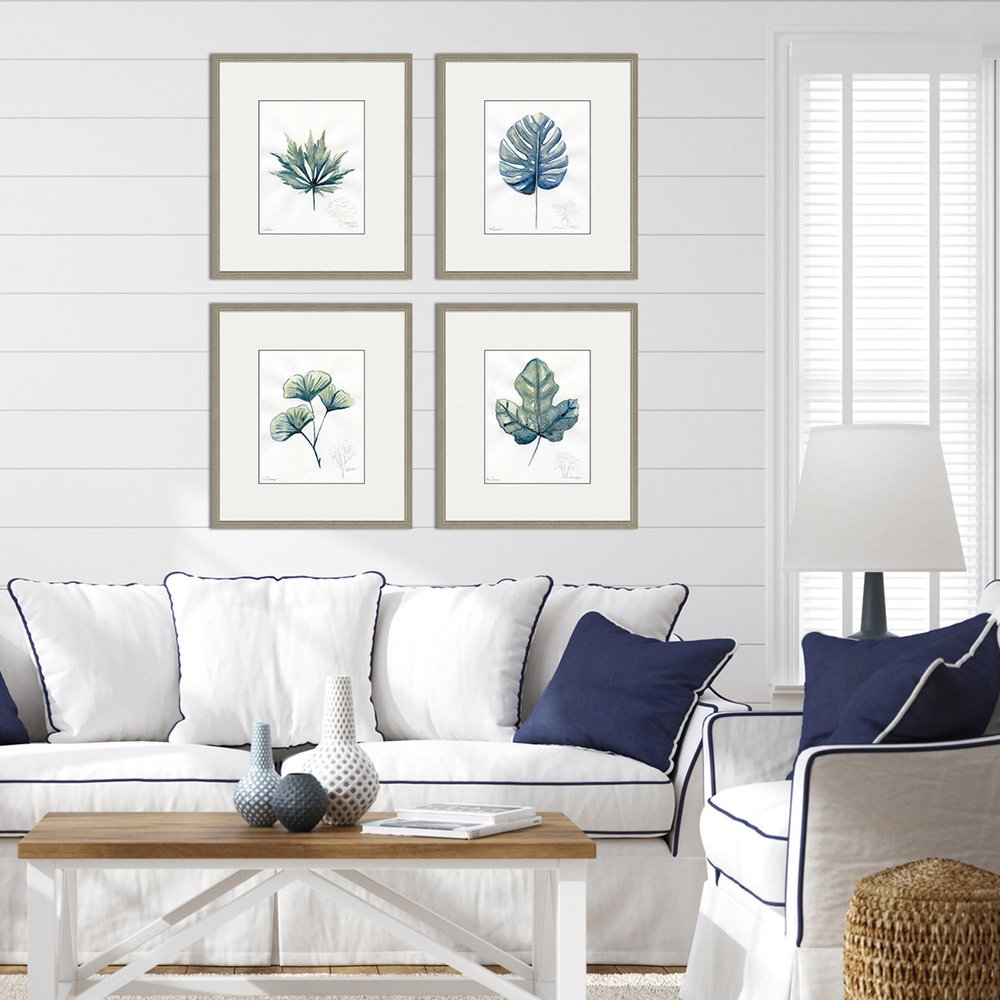 Set Of Four Plant Drawings Gold Framed Wall Art HomeRoots