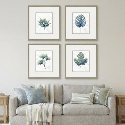 Set Of Four Leaf Plant Drawings Gold Framed Wall Art HomeRoots