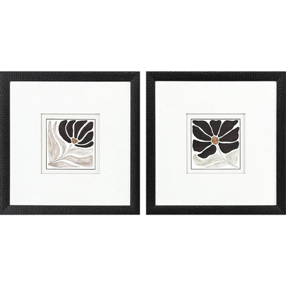 Set Of Two Modern Petals Black Framed Wall Art HomeRoots