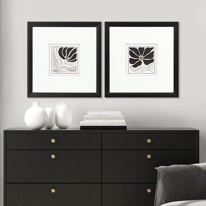 Set Of Two Modern Petals Black Framed Wall Art HomeRoots