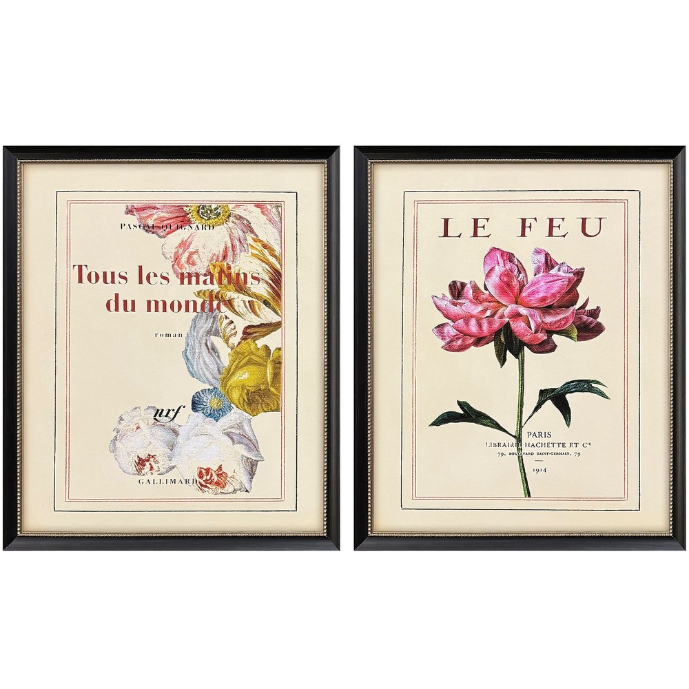 Set Of Two Le Fleur I Black Framed Wall Art HomeRoots