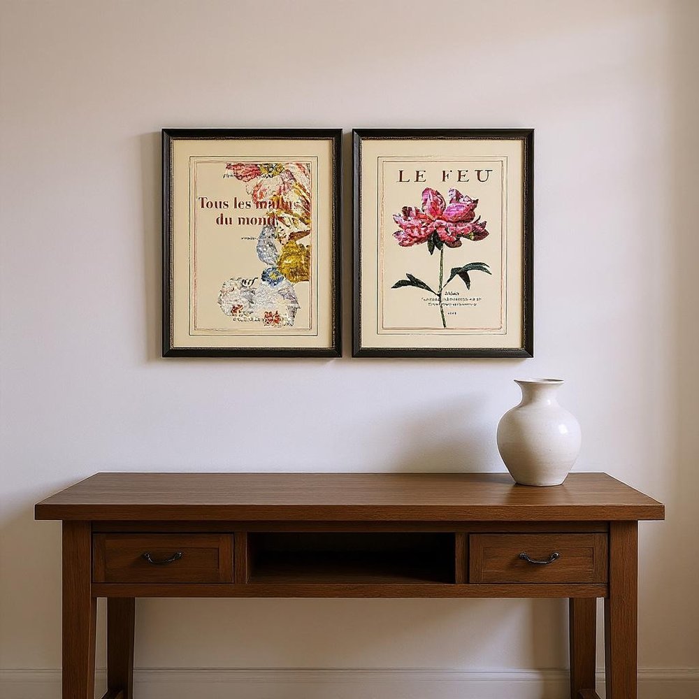 Set Of Two Le Fleur I Black Framed Wall Art HomeRoots