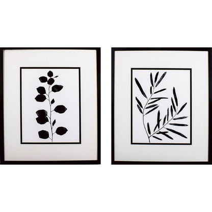 Set Of Two Leaf Imprint Black Framed Wall Art HomeRoots
