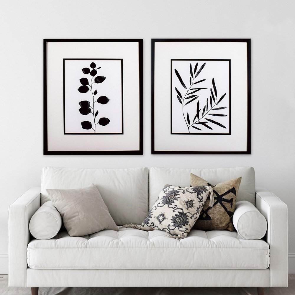 Set Of Two Leaf Imprint Black Framed Wall Art HomeRoots