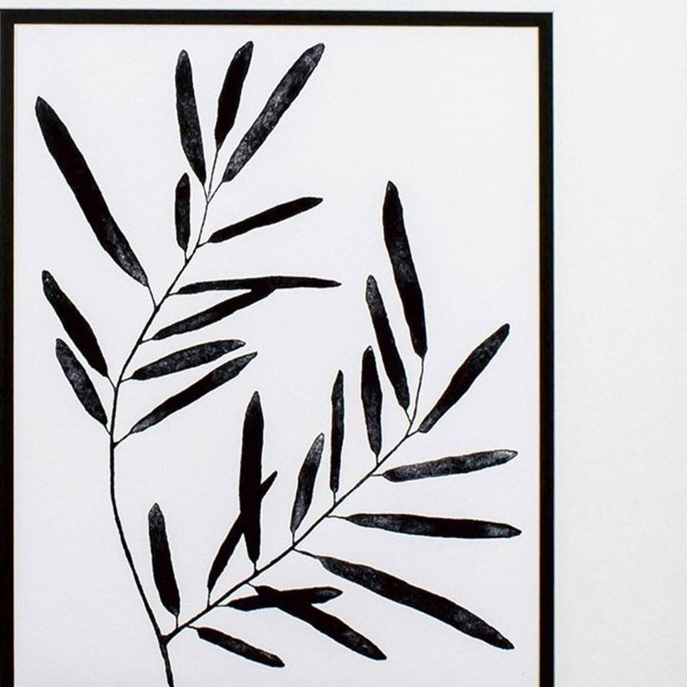 Set Of Two Leaf Imprint Black Framed Wall Art HomeRoots