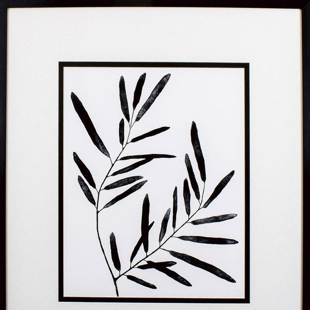 Set Of Two Leaf Imprint Black Framed Wall Art HomeRoots